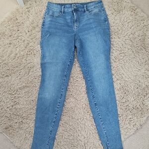 Maurices Light Blue Skinny Jeans, High-Rise Large Long